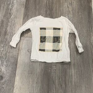 Old Navy Kids White Graphic Long Sleeve Shirt